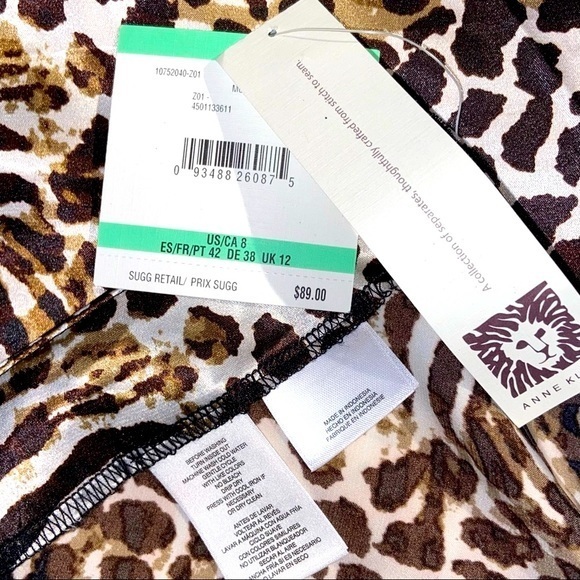 NWT Anne Klein Animal Print Patterned A-Line Skirt - Picture 11 of 12